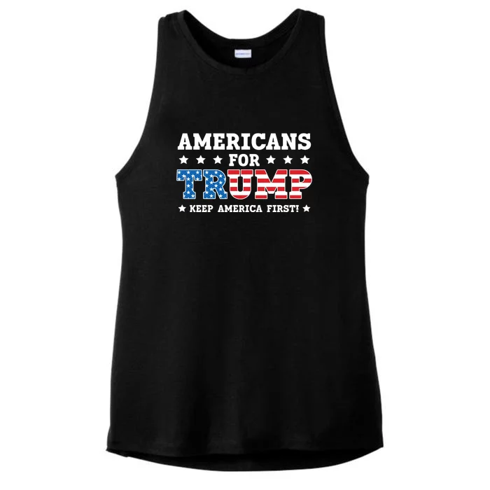 Americans For Trump 2024 Keep America First Ladies Tri-Blend Wicking Tank