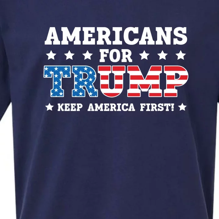 Americans For Trump 2024 Keep America First Sueded Cloud Jersey T-Shirt