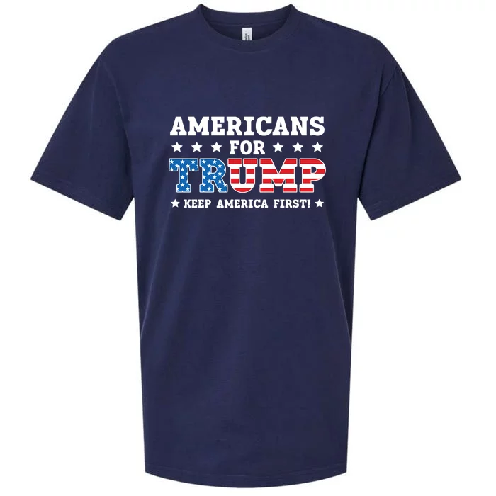 Americans For Trump 2024 Keep America First Sueded Cloud Jersey T-Shirt