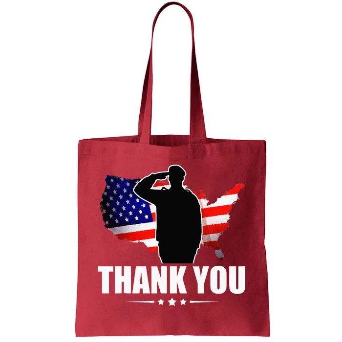 American Flag Thank You For Your Service Veteran Tote Bag