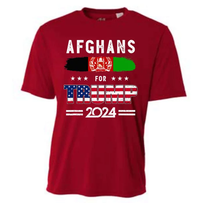 Afghans For Trump 2024 Afghanistan Flag Patriotic Supporter Cooling Performance Crew T-Shirt