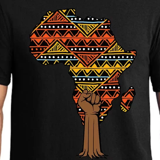 African Fist Tree Kente Map Cool BHM pride Pajama Set