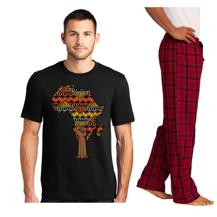 African Fist Tree Kente Map Cool BHM pride Pajama Set