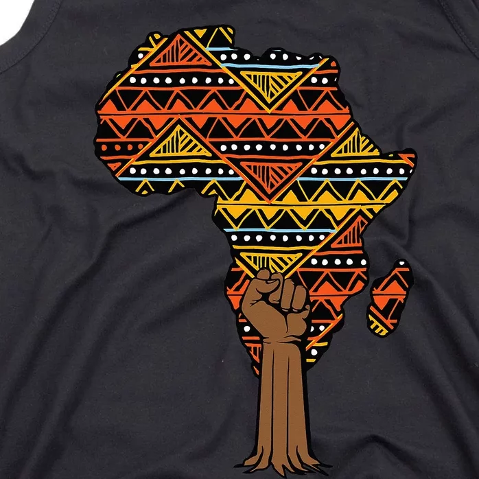 African Fist Tree Kente Map Cool BHM pride Tank Top