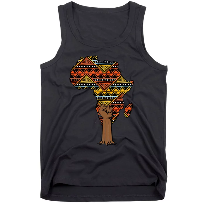 African Fist Tree Kente Map Cool BHM pride Tank Top