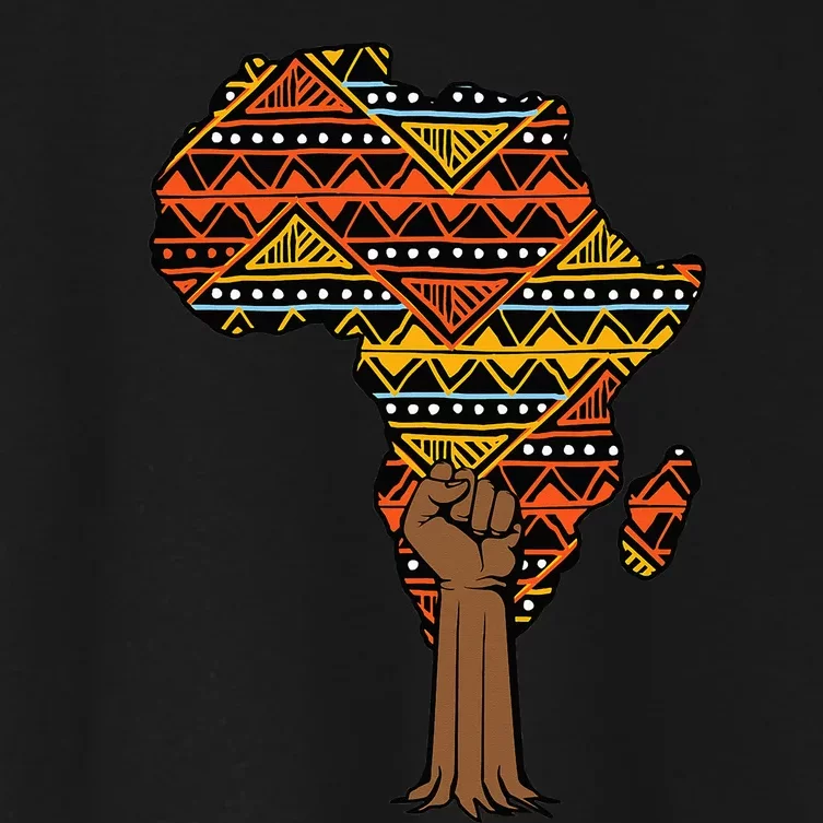 African Fist Tree Kente Map Cool BHM pride Women's Crop Top Tee