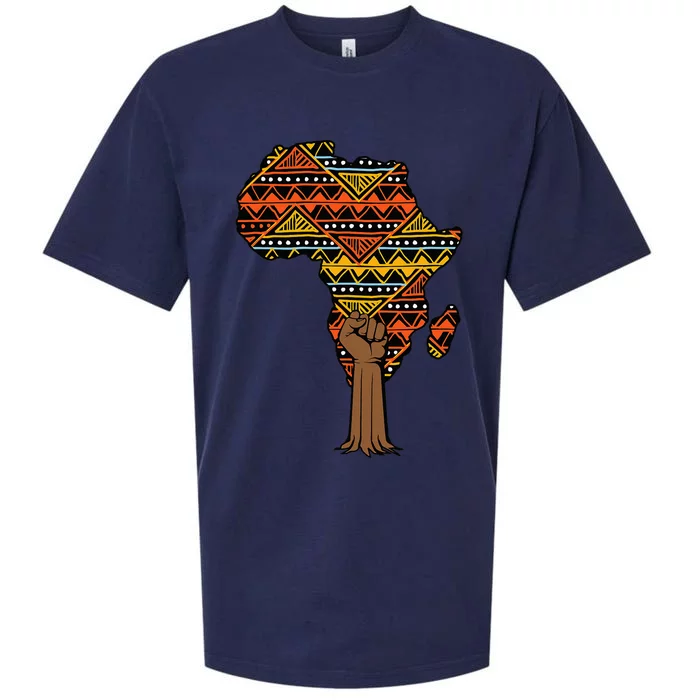 African Fist Tree Kente Map Cool BHM pride Sueded Cloud Jersey T-Shirt