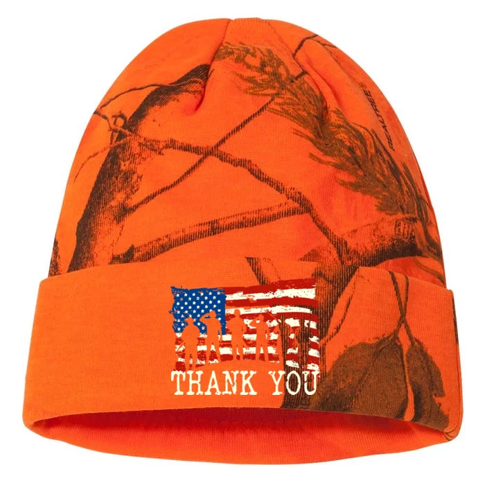 American Flag Thank You Veterans Proud Veteran Kati - 12in Camo Beanie