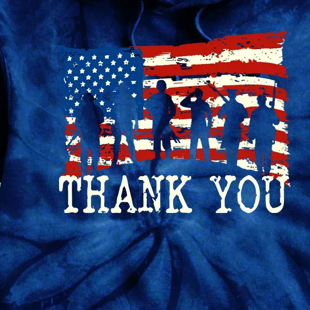 American Flag Thank You Veterans Proud Veteran Tie Dye Hoodie