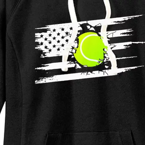 American Flag Tennis Apparel Tennis Women's Fleece Hoodie