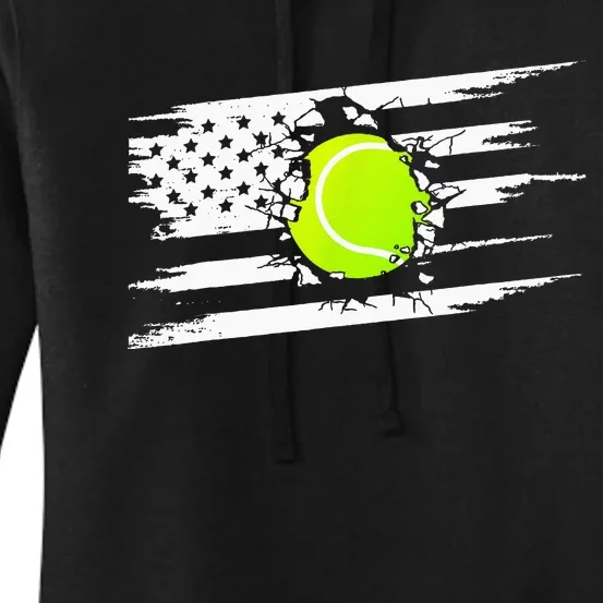 American Flag Tennis Apparel Tennis Women's Pullover Hoodie