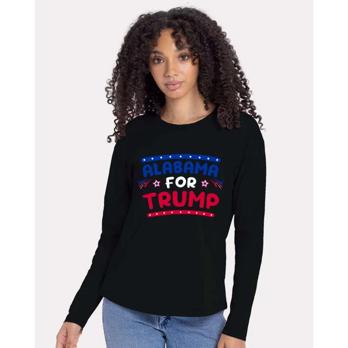 Alabama For Trump Fireworks 4th Of July Cool Gift Womens Cotton Relaxed Long Sleeve T-Shirt