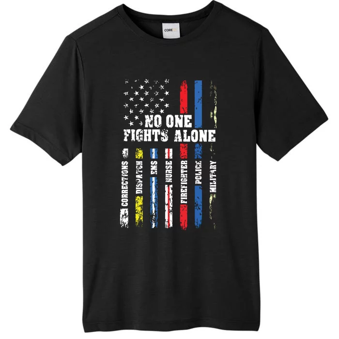 AMERICAN Flag Thin Line Police Fire Military Nurse Responder ChromaSoft Performance T-Shirt