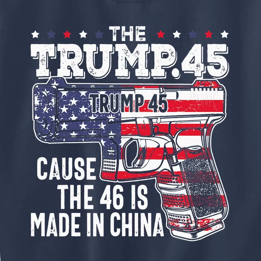 American Flag The Trump 45 Kids Sweatshirt