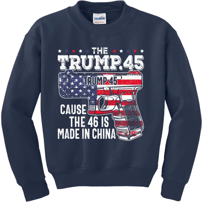 American Flag The Trump 45 Kids Sweatshirt