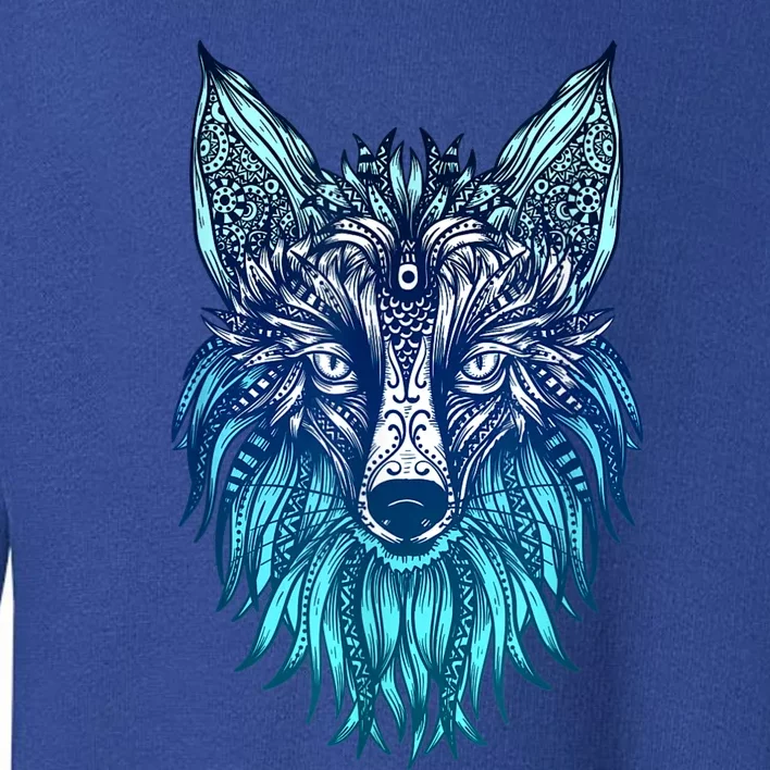 Arctic Fox Tribal Face Ornaments Antarctica Animal Fox Toddler Sweatshirt