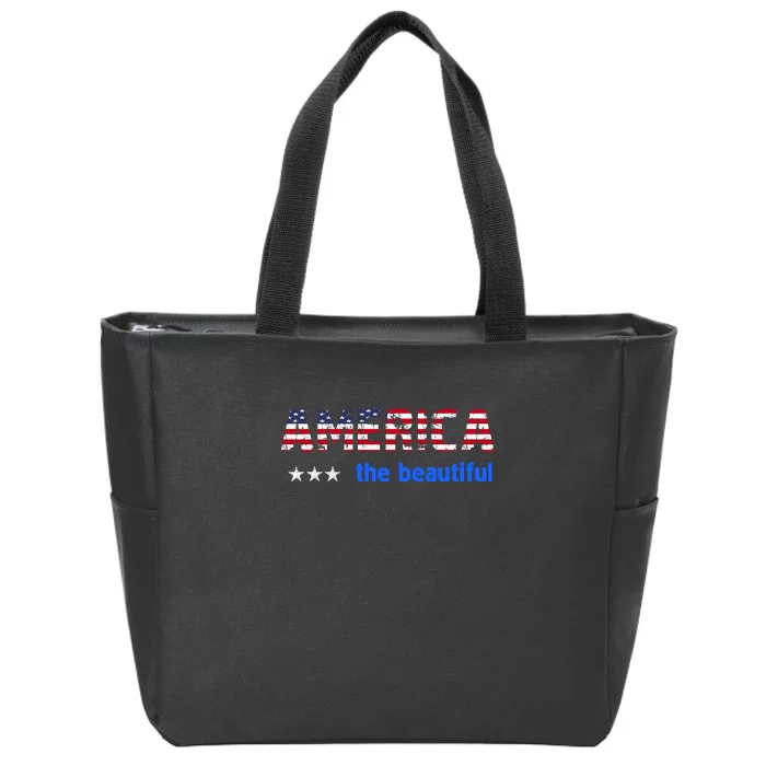 America Flag The Beatiful . Zip Tote Bag