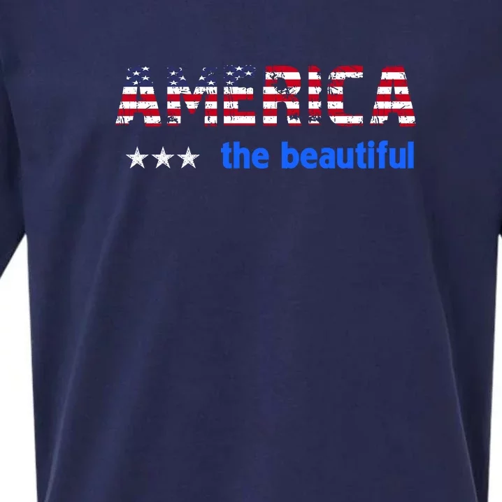 America Flag The Beatiful . Sueded Cloud Jersey T-Shirt