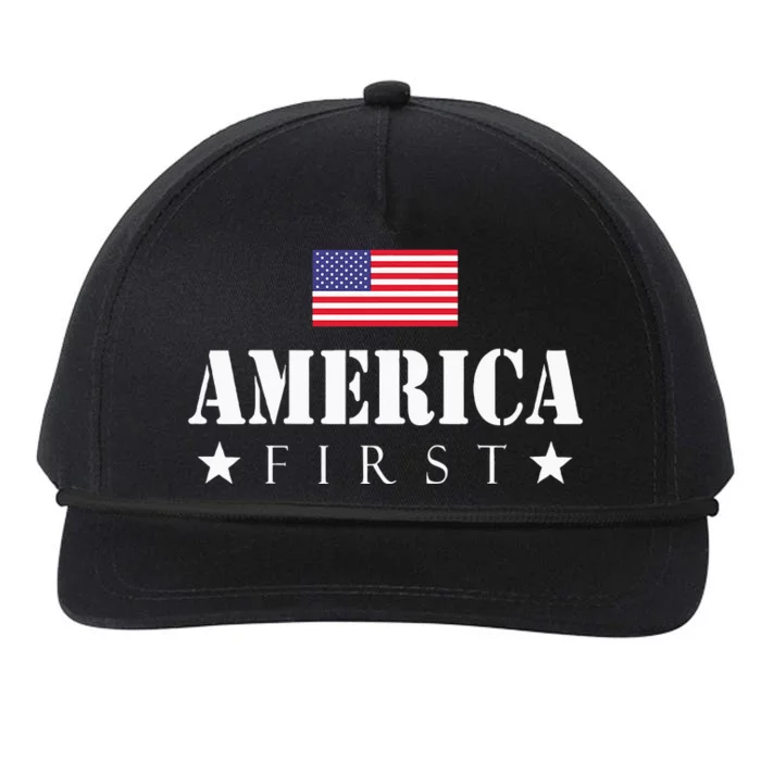 America First Trump 2024 America First 4th July Day Snapback Five-Panel Rope Hat