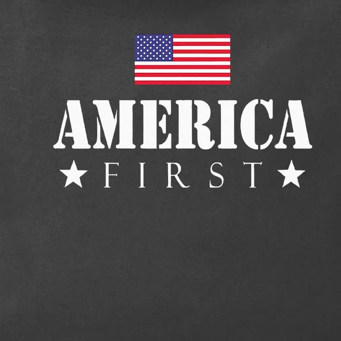 America First Trump 2024 America First 4th July Day Zip Tote Bag