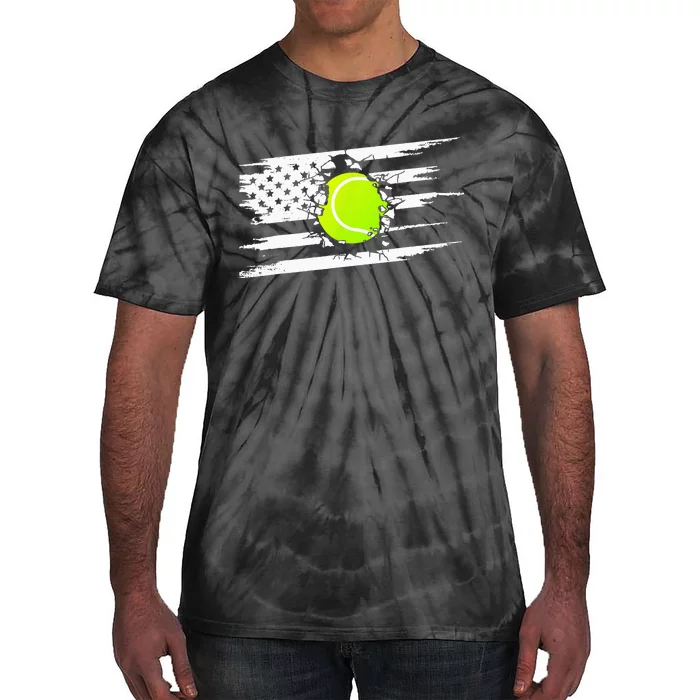 American Flag Tennis Apparel Tennis Tie-Dye T-Shirt