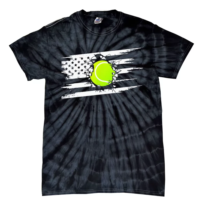 American Flag Tennis Apparel Tennis Tie-Dye T-Shirt