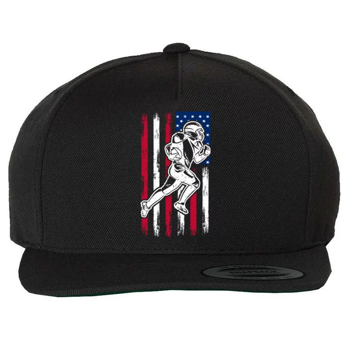 American Football Team Cool Gift Us American Flag Football Gift Wool Snapback Cap