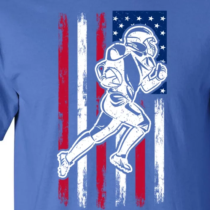 American Football Team Cool Gift Us American Flag Football Gift Tall T-Shirt