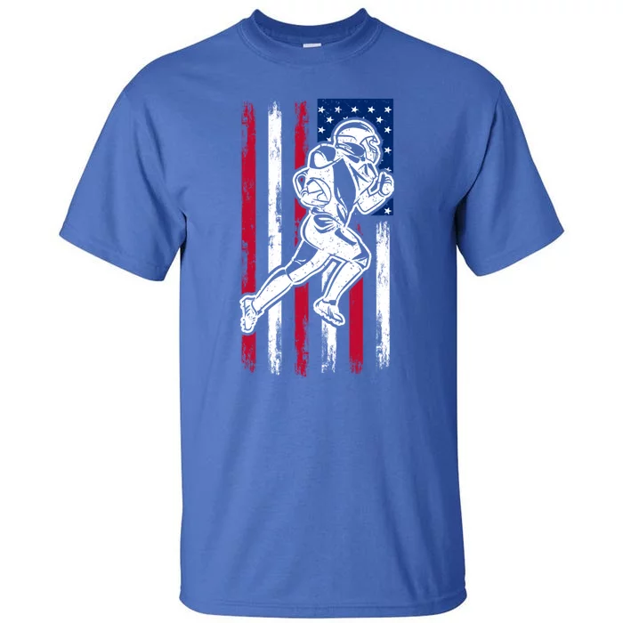 American Football Team Cool Gift Us American Flag Football Gift Tall T-Shirt