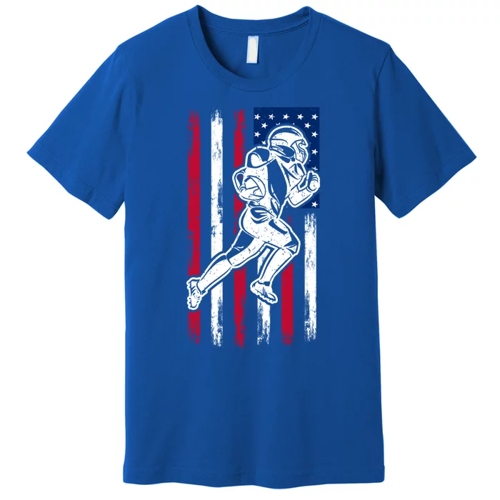 American Football Team Cool Gift Us American Flag Football Gift Premium T-Shirt