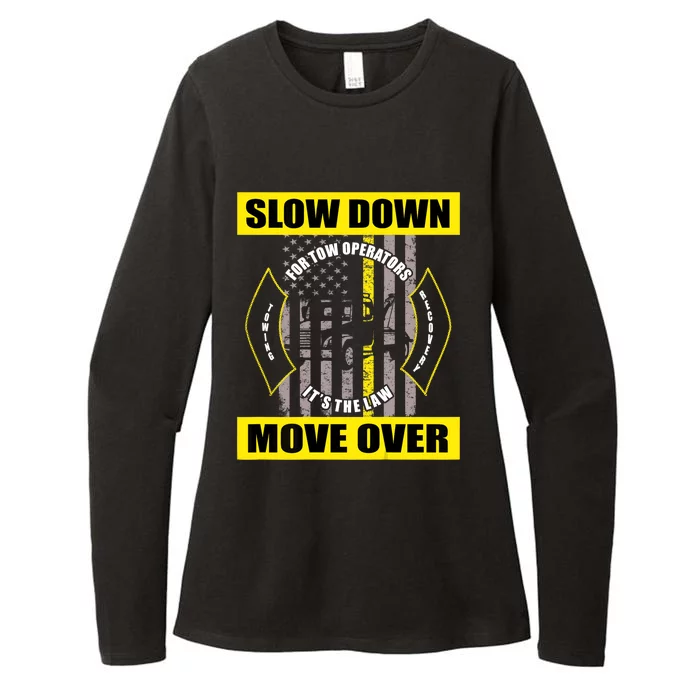 American Flag Tow Truck Driver Womens CVC Long Sleeve Shirt