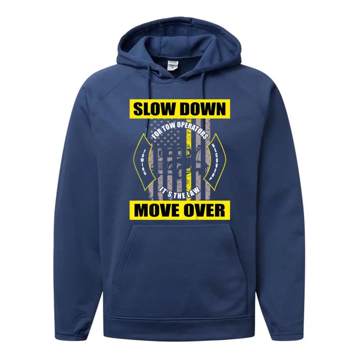 American Flag Tow Truck Driver Performance Fleece Hoodie