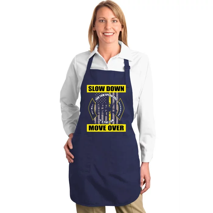 American Flag Tow Truck Driver Full-Length Apron With Pocket