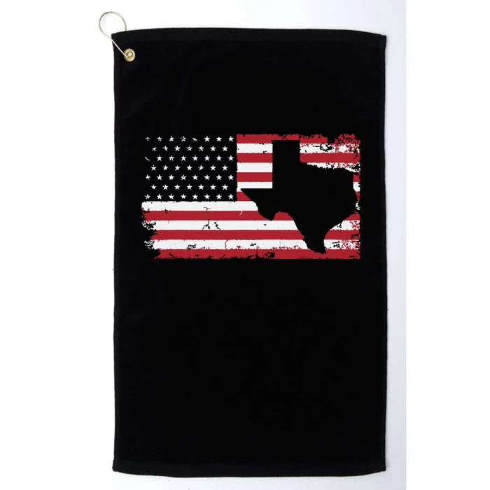 American Flag Texas 4th Of July Vintage Gift Retro Platinum Collection Golf Towel