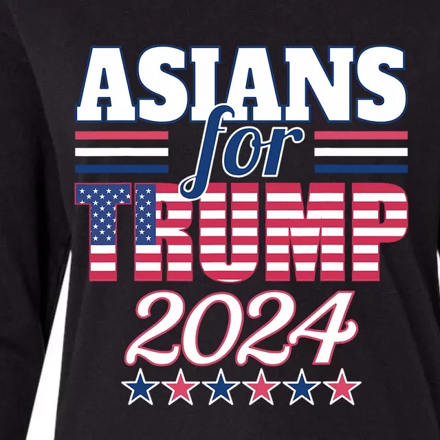 Asians For Trump Pro Trump 2024 Election Trump Supporter Womens Cotton Relaxed Long Sleeve T-Shirt