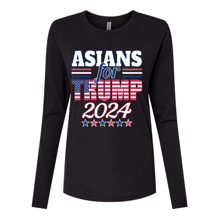 Asians For Trump Pro Trump 2024 Election Trump Supporter Womens Cotton Relaxed Long Sleeve T-Shirt