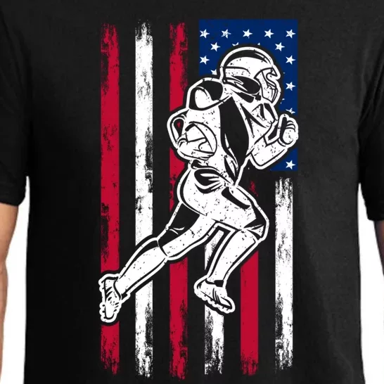 American Football Team Gift Us American Flag Football Great Gift Pajama Set