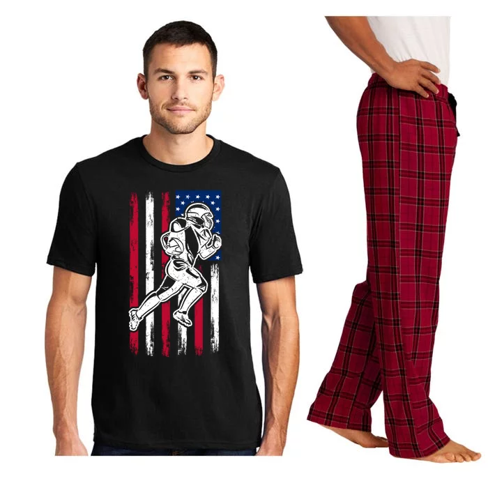 American Football Team Gift Us American Flag Football Great Gift Pajama Set