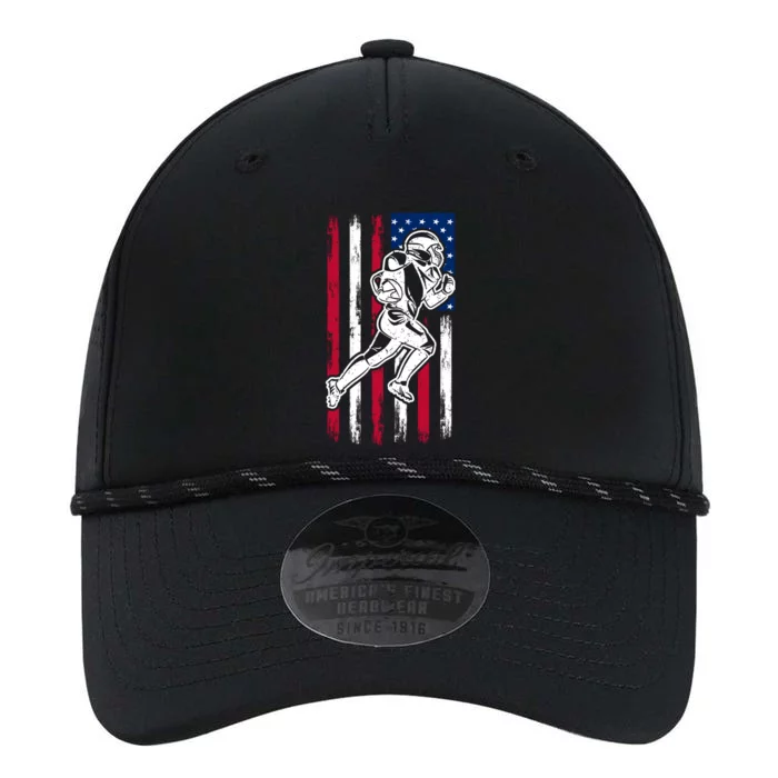 American Football Team Gift Us American Flag Football Great Gift Performance The Dyno Cap