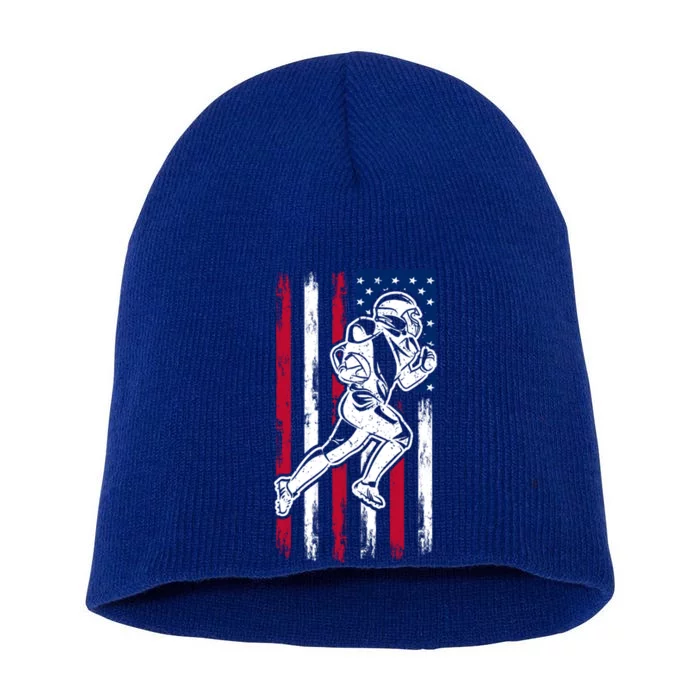 American Football Team Gift Us American Flag Football Great Gift Short Acrylic Beanie