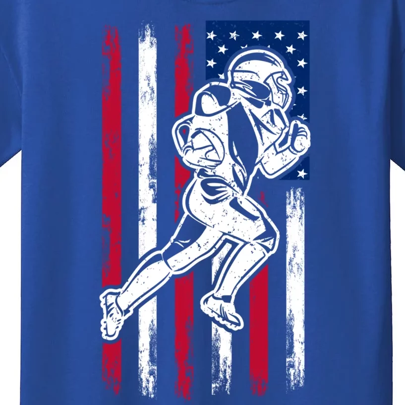 American Football Team Gift Us American Flag Football Great Gift Kids T-Shirt