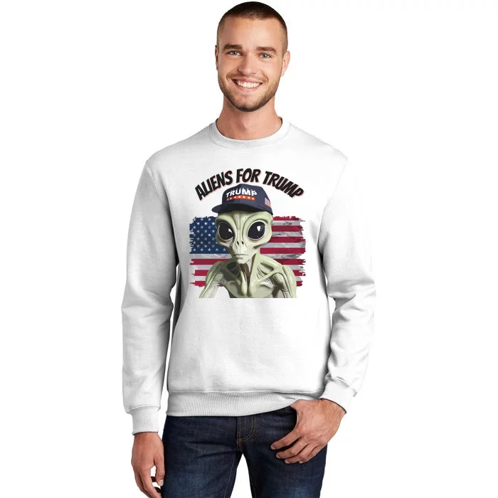 Aliens For Trump 2024 Maga Alien Sweatshirt