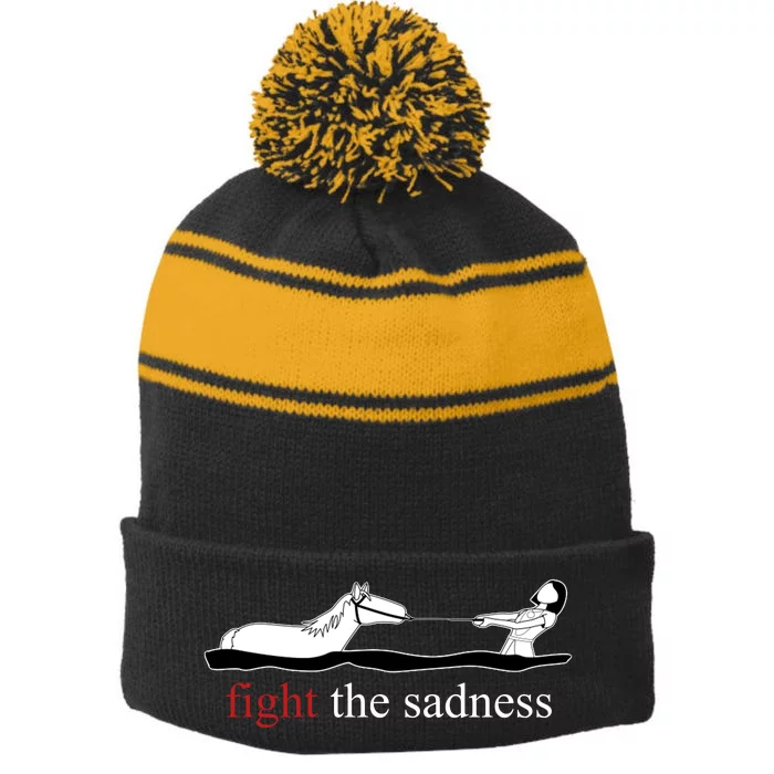 Artax Fight The Sadness Stripe Pom Pom Beanie