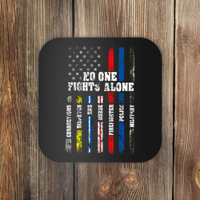 American Flag Thin Line Police Fire Military Nurse Responder Coaster