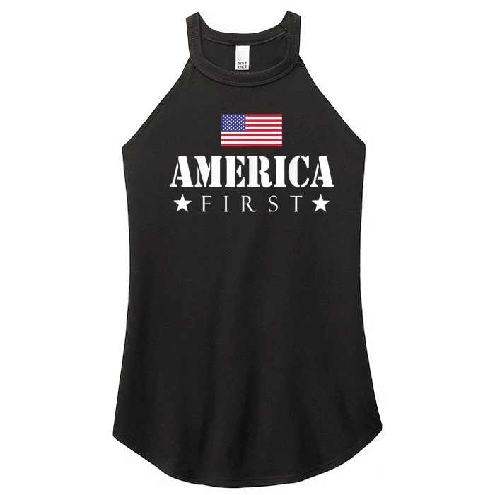 America First Trump 2024 America First, 4th July Day Women’s Perfect Tri Rocker Tank