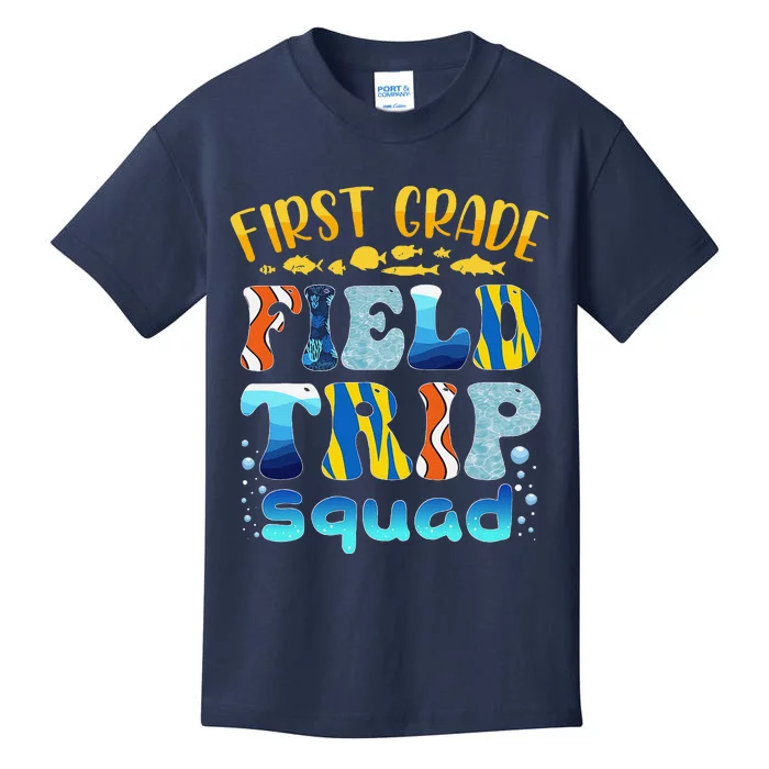 Aquarium Field Trip Squad First Grade Teacher Field Day Kids T-Shirt