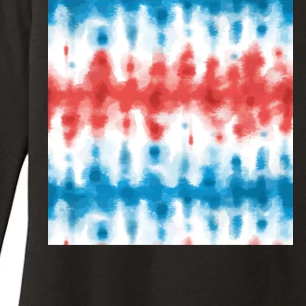 American Flag Tye Die Pattern Womens CVC Long Sleeve Shirt