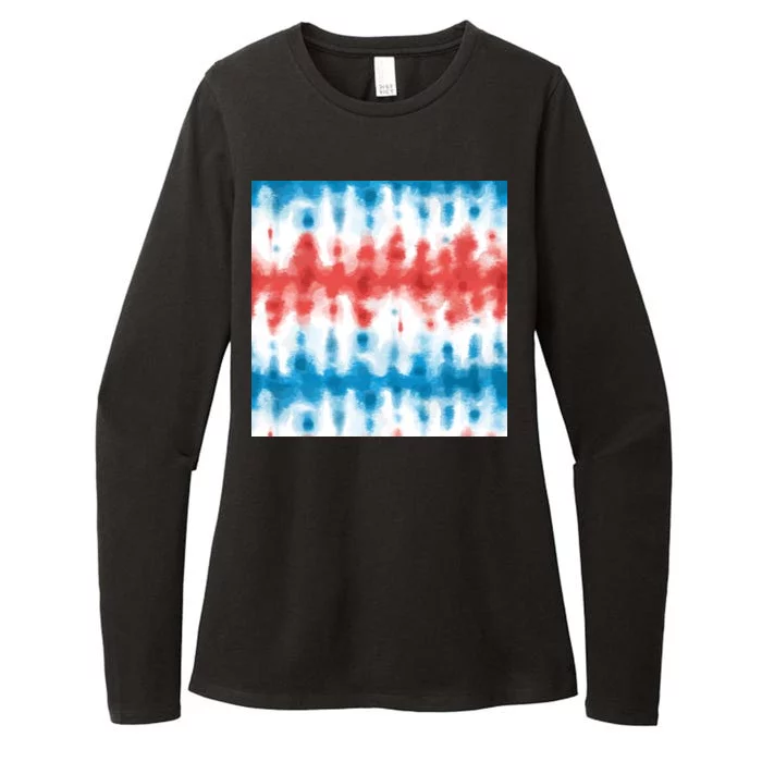 American Flag Tye Die Pattern Womens CVC Long Sleeve Shirt