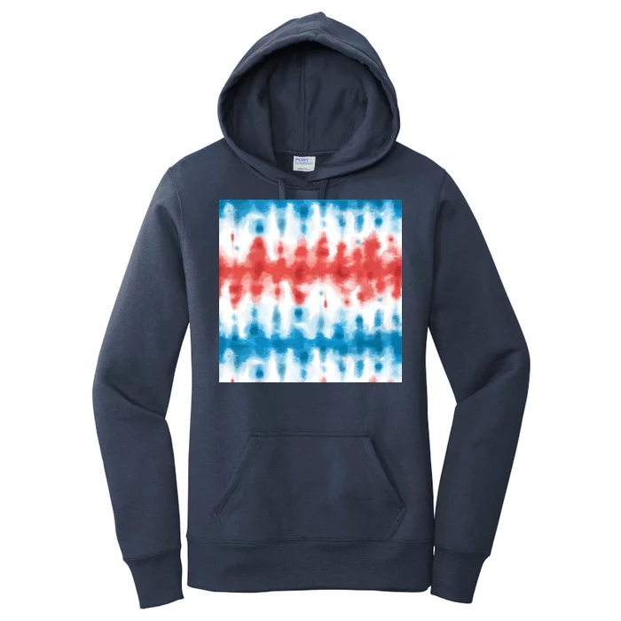 American Flag Tye Die Pattern Women's Pullover Hoodie