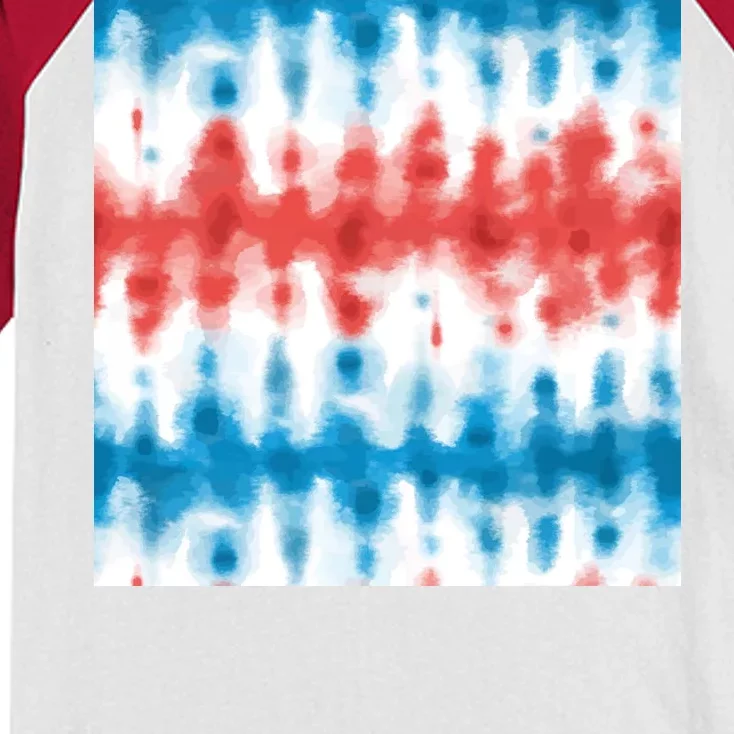 American Flag Tye Die Pattern Kids Colorblock Raglan Jersey